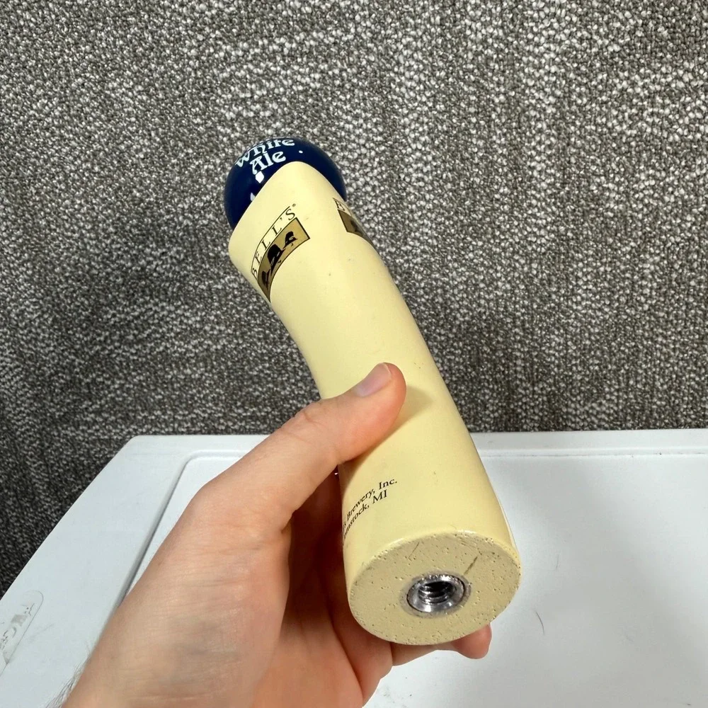 Bell's Winter White Ale Beer Tap Handle Cream Navy Blue Bar Decor Craft Brewery